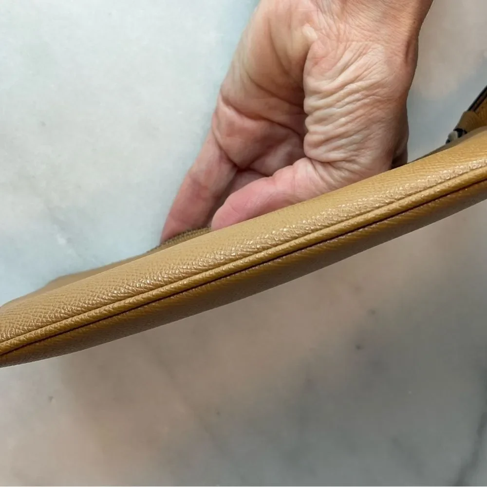 Coach Wristlet Bag Purse Leather Tan Designer Pouch Wallet